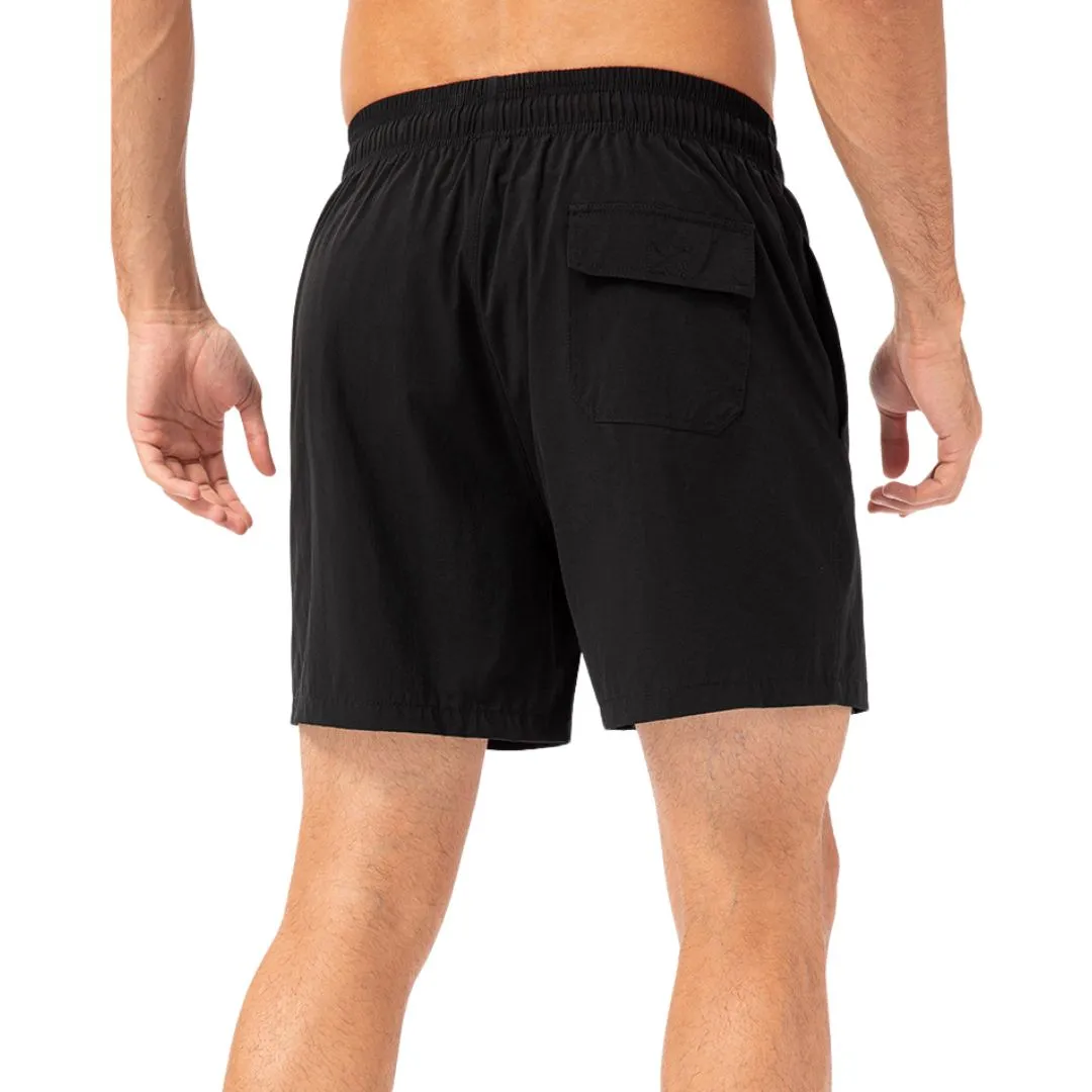 Black easy care material padel shorts for men