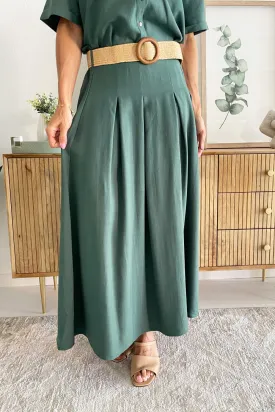 Boho Belted Midi Skirt