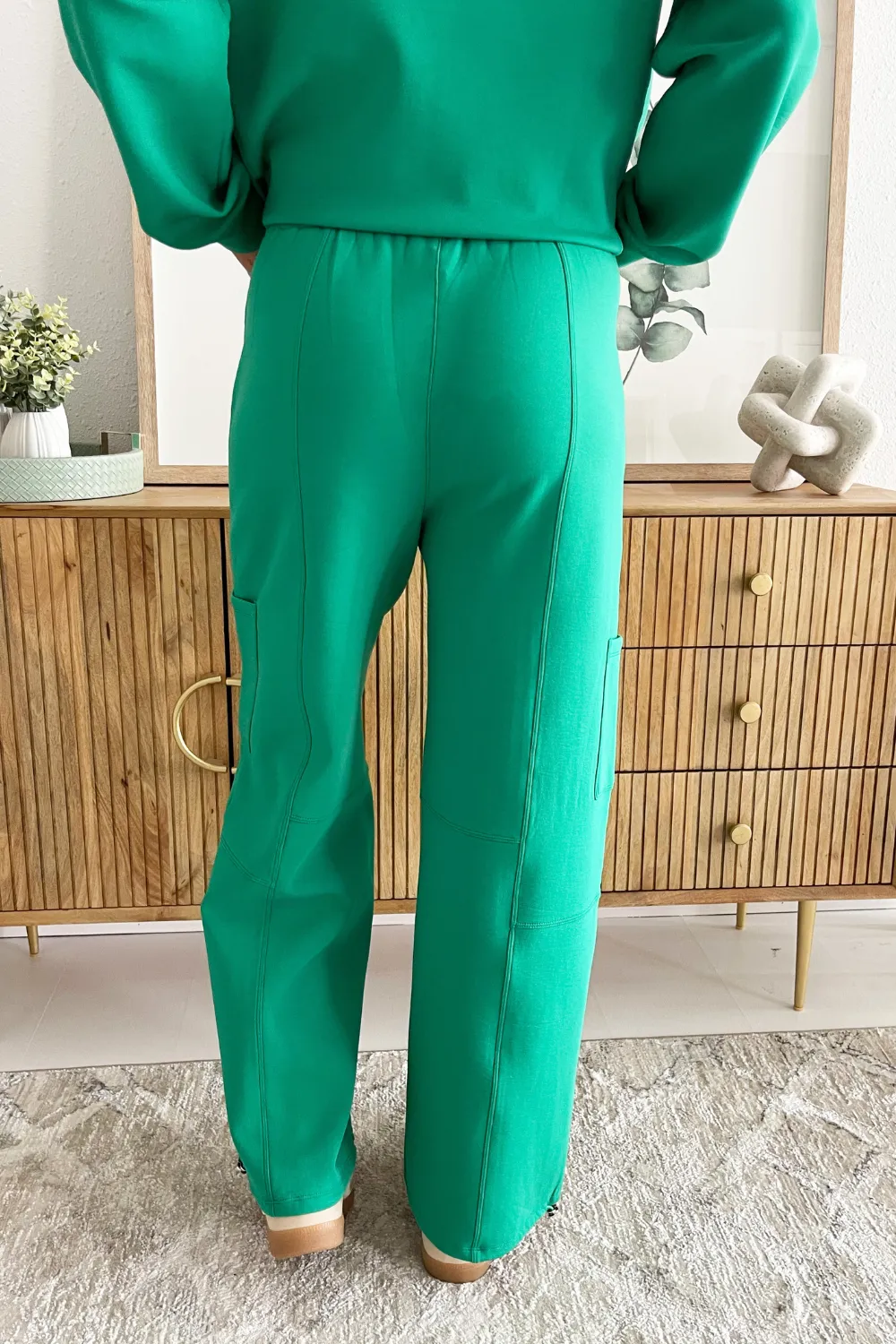 Bottom Drawstring Casual Cargo Pocket Pants