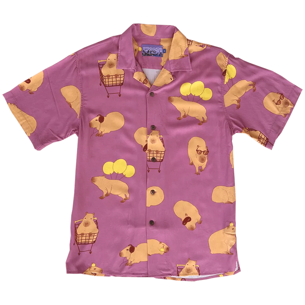 Capybara Crossing Aloha Shirt