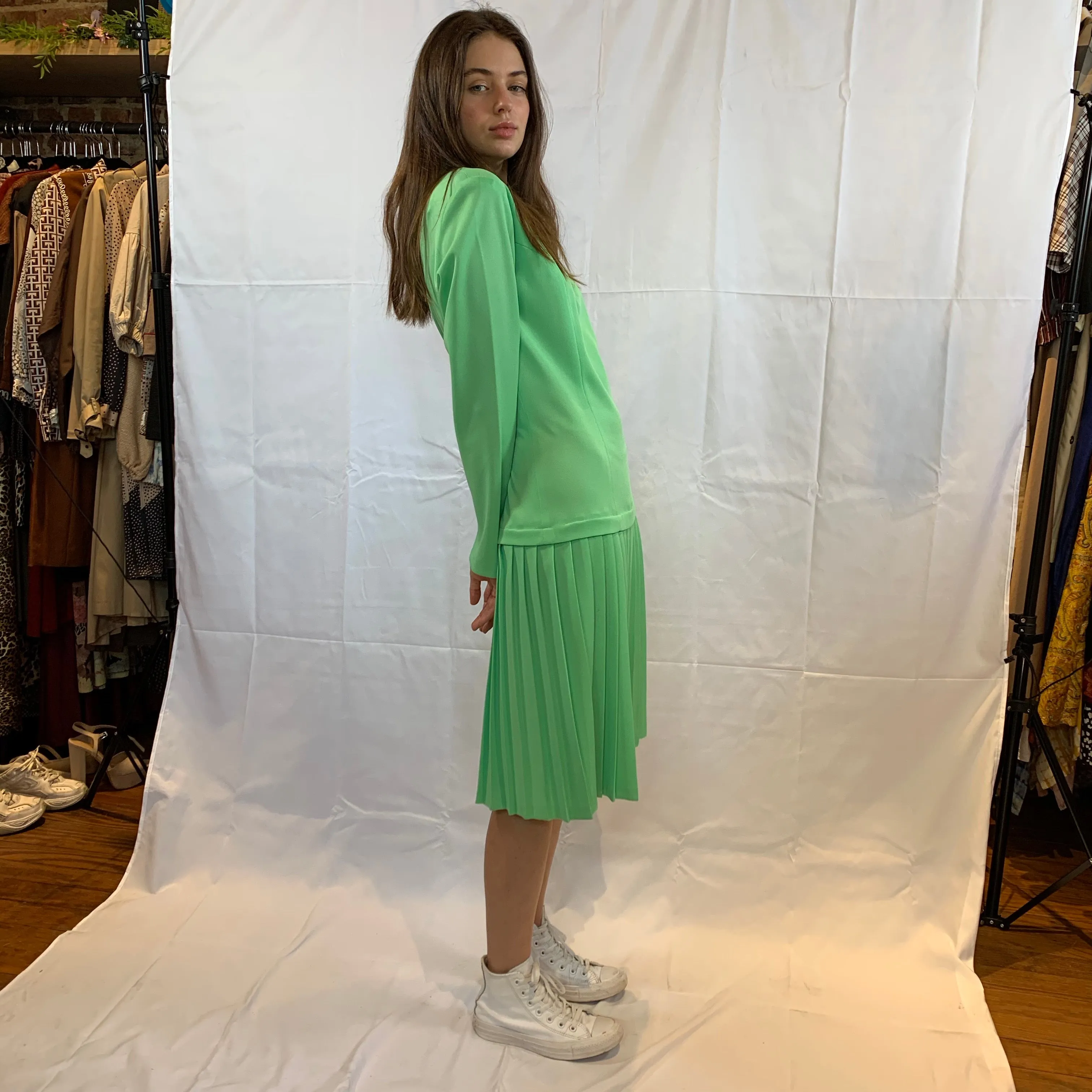 green tennis dress