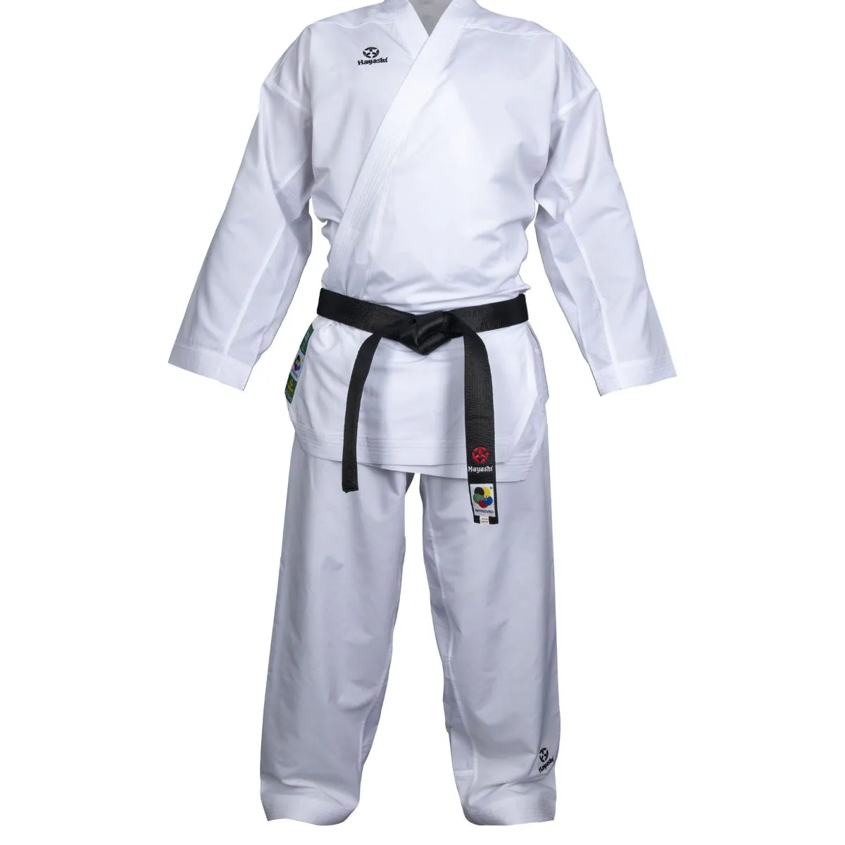 Hayashi Premium WKF Approved Kumite Green Karate Gi White/White