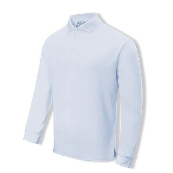 Kids Sun Smart Long Sleeve Polo - White