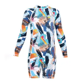 Little Surprise Box Full Sleeves Knee Length Multi Geometric Print Kids Swimwear UP50  