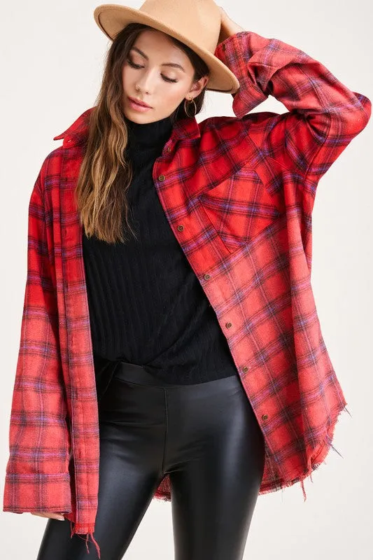 TWO-TONE BUTTON UP SHIRT