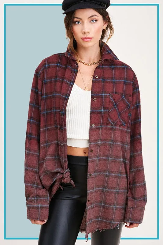 TWO-TONE BUTTON UP SHIRT