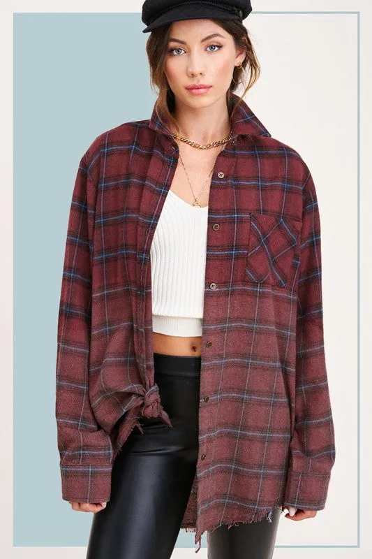 TWO-TONE BUTTON UP SHIRT