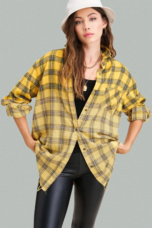 TWO-TONE BUTTON UP SHIRT