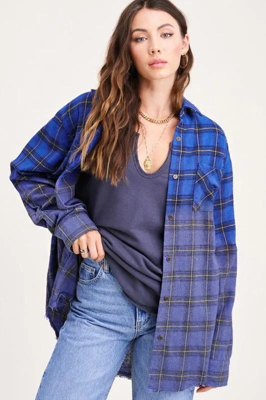 TWO-TONE BUTTON UP SHIRT