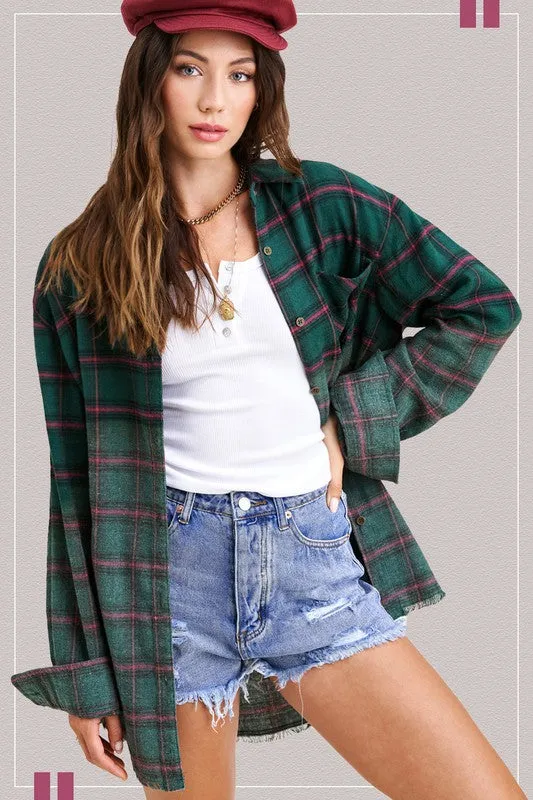 TWO-TONE BUTTON UP SHIRT