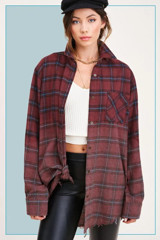 TWO-TONE BUTTON UP SHIRT
