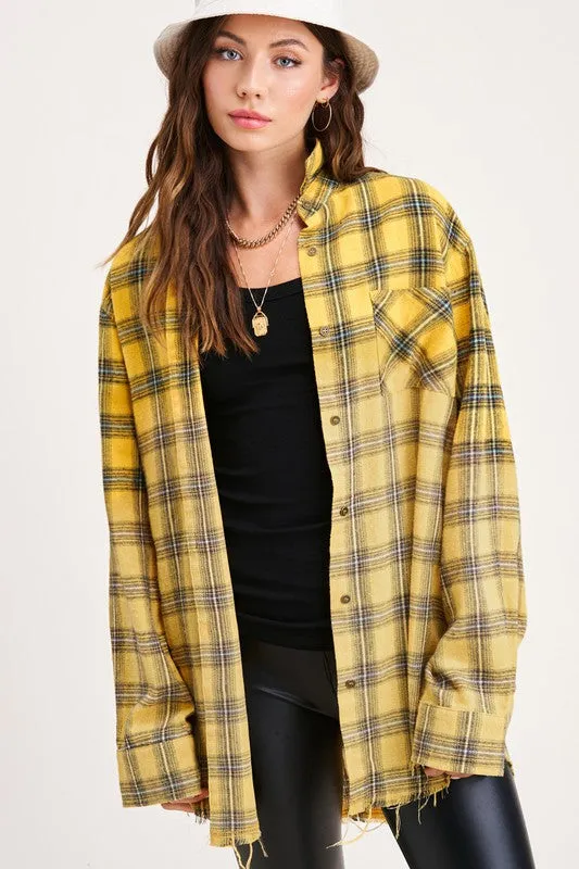 TWO-TONE BUTTON UP SHIRT