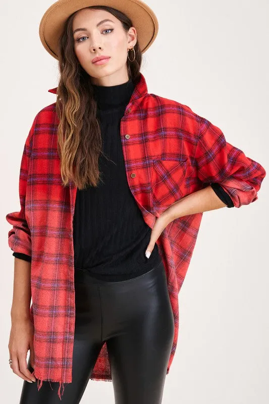 TWO-TONE BUTTON UP SHIRT