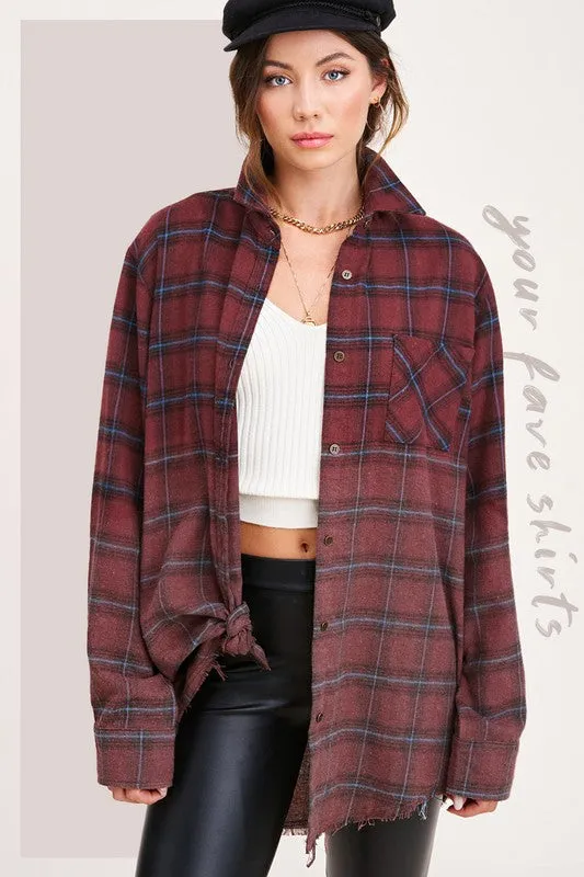 TWO-TONE BUTTON UP SHIRT