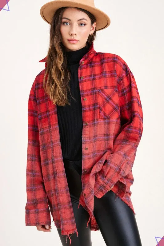 TWO-TONE BUTTON UP SHIRT