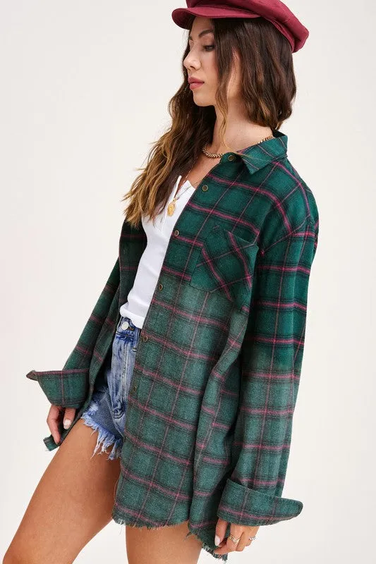 TWO-TONE BUTTON UP SHIRT