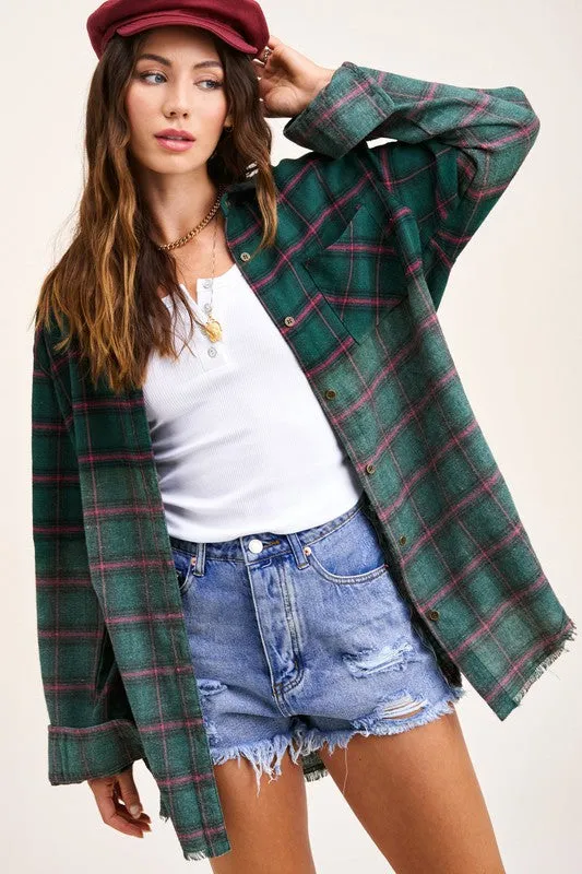 TWO-TONE BUTTON UP SHIRT