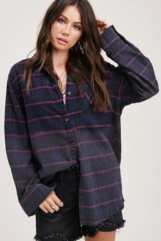 TWO-TONE BUTTON UP SHIRT