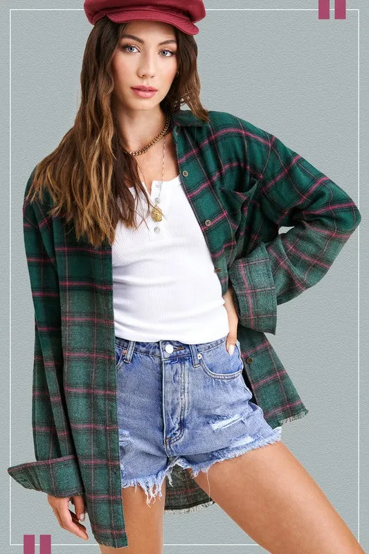 TWO-TONE BUTTON UP SHIRT