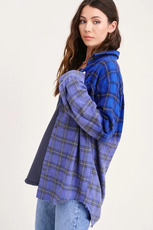 TWO-TONE BUTTON UP SHIRT
