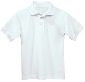 White S/S Knit Shirt w/Logo : Youth